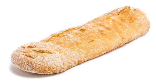 Close-up of bread against white background