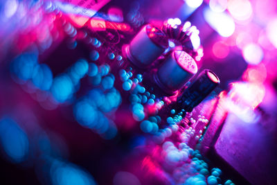Close-up of illuminated christmas lights