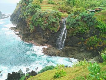 Scenic view of waterfall