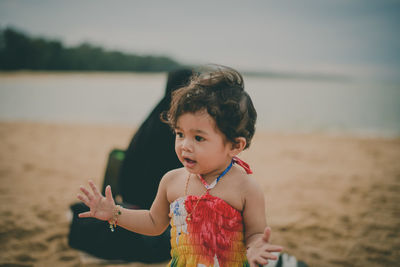 Portrait of woman on beach