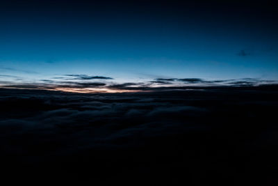 Scenic view of sea against sky at sunset