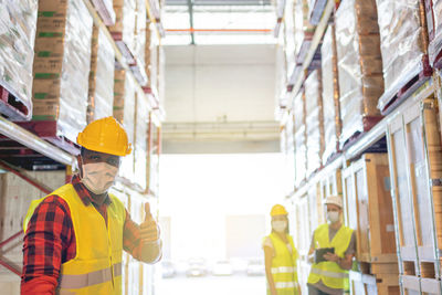 People working in abandoned building