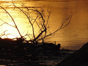 Scenic view of sea at sunset