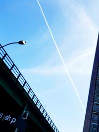 Low angle view of built structure against blue sky