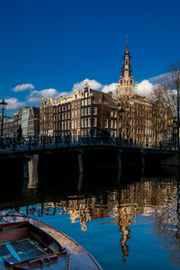 Reflection of buildings in city