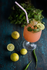 Close-up of fruits on table