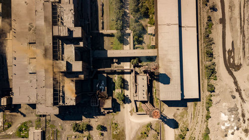 Aerial view to industrial zone and technology park. architectural background.