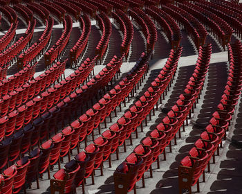 Full frame shot of red chairs