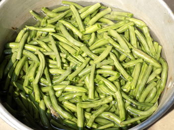 High angle view of vegetables in bowl