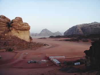 Scenic view of rock formations against sky