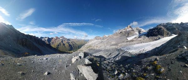 Panoramic view of mountains against sky