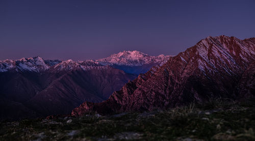 Scenic view of mountains against clear sky