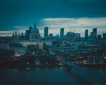 View of cityscape at night