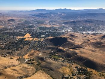 High angle view of landscape against sky