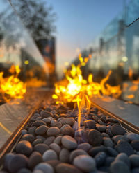 Close-up of fire pit rooftop lifestyle 