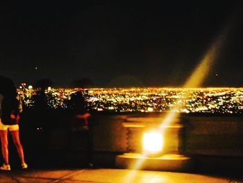 View of illuminated cityscape at night