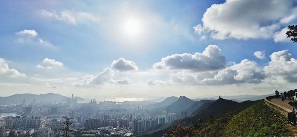 Panoramic view of city against sky