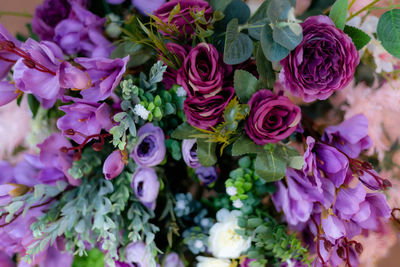 Close-up of pink rose bouquet