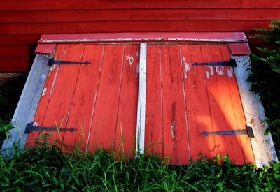 Closed wooden door