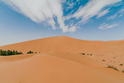 Scenic view of desert against sky