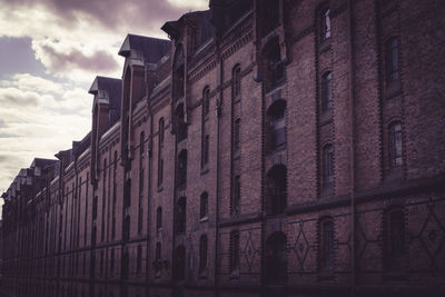 Low angle view of historic building against sky