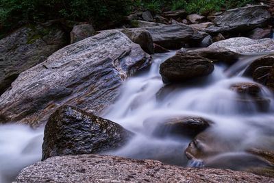 Scenic view of waterfall in forest