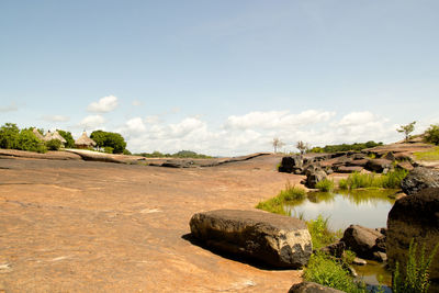 Scenic view of beach against sky