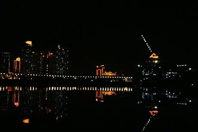 Illuminated city at night