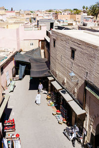 Panoramic view of street, medina, marrakech