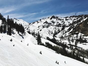 Scenic view of snowcapped mountain against sky