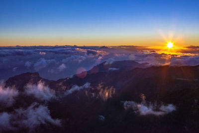 Scenic view of cloudscape against sky during sunset