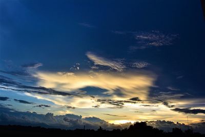 Low angle view of sky during sunset