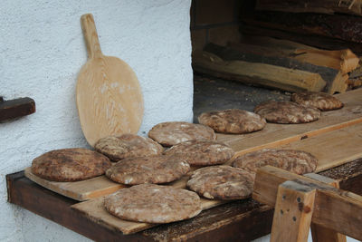 Breads on wooden table