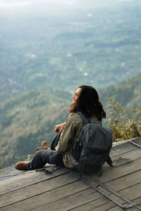 Man sitting at observation point