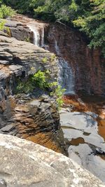 Scenic view of waterfall