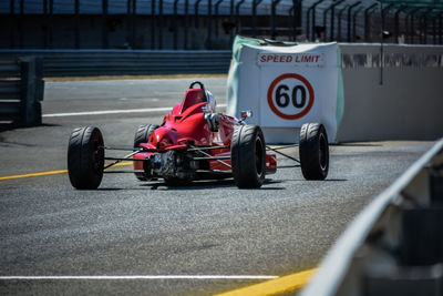 Racecar on road