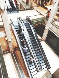 High angle view of steps