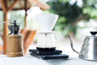 Close-up of coffee on table