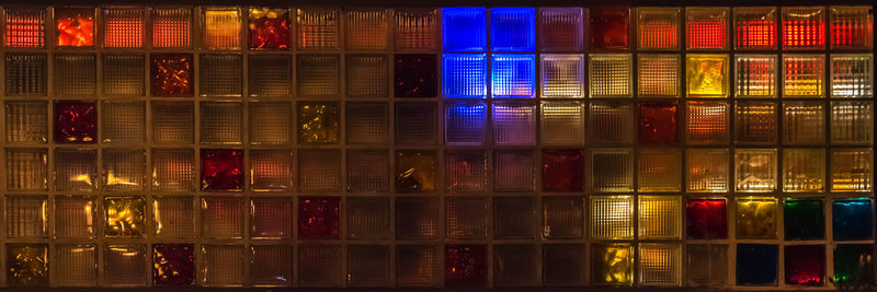 Full frame shot of glass bottles