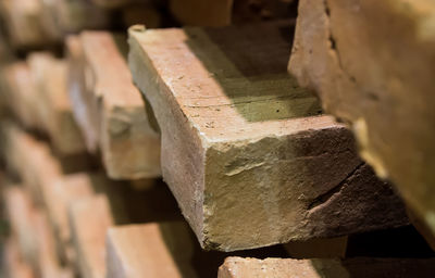 Close-up of stack of wood