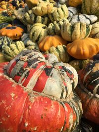 Close-up of pumpkins for sale at market