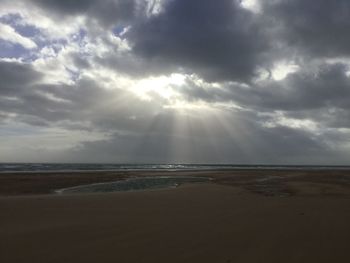 Scenic view of beach against sky