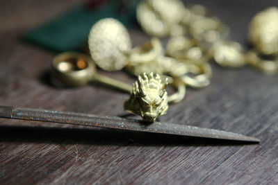 High angle view of vegetables on table