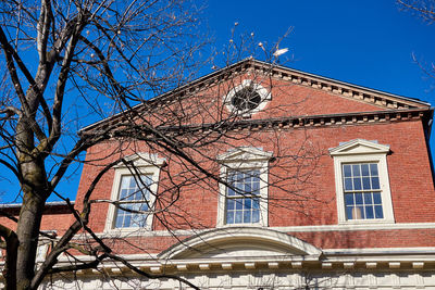 Low angle view of building against clear sky