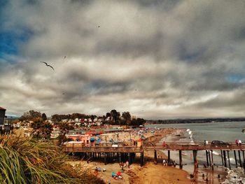 View of sea against cloudy sky