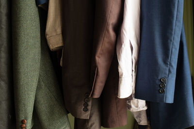 Close-up of clothes hanging