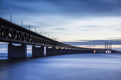 Bridge at dusk, low angle view