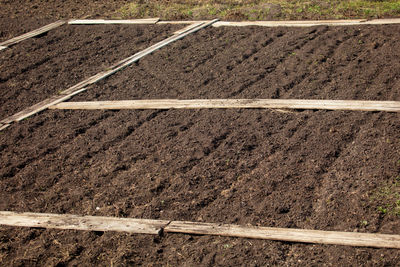 High angle view of railroad track