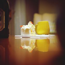Close-up of ice cream in plate