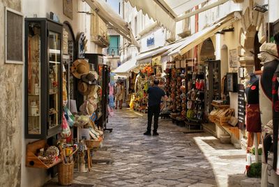 An alley full of shops in otranto